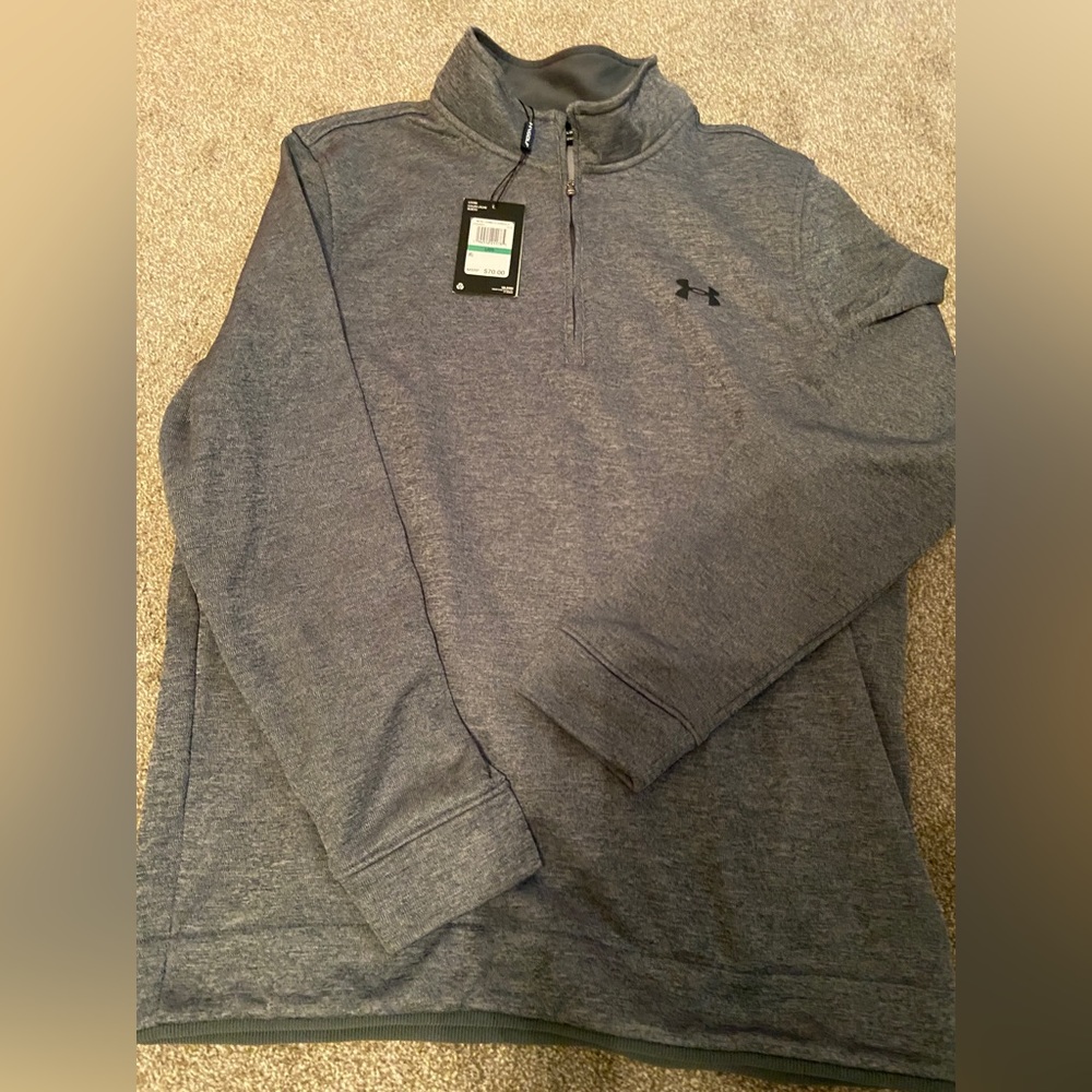Men’s gray under Armour golf half zip up sweatshirt large coldgear